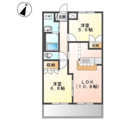 ロープンドローム(2LDK/2階)の間取り写真