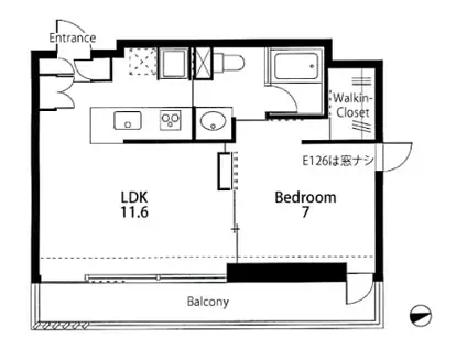 ヴィラロンド(1LDK/4階)の間取り写真