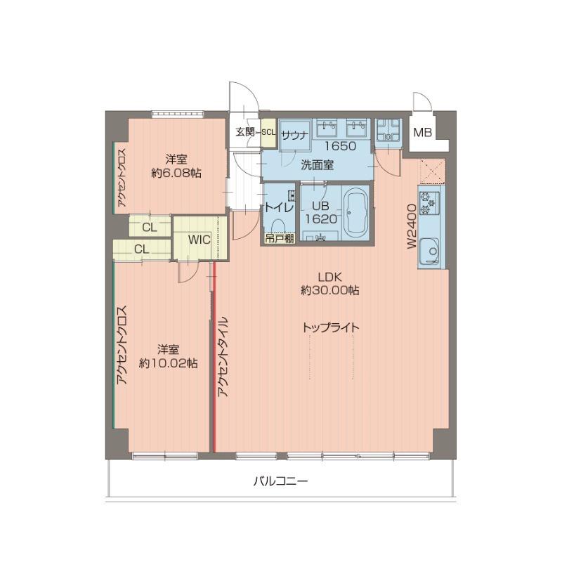 プレジオ西宮北口(2LDK/7階)の間取り写真