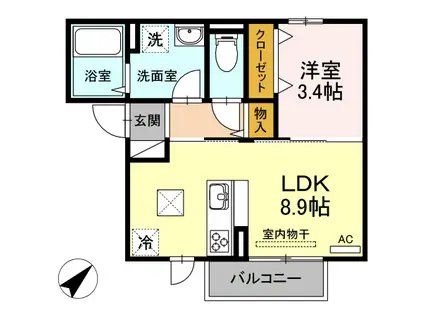 カメリア メゾン(1LDK/1階)の間取り写真