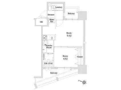 エンクレスト天神シティ(2K/8階)の間取り写真