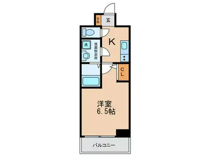 BLISS POINT あべのII(1K/1階)の間取り写真