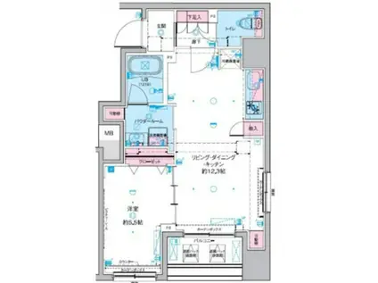 ジェノヴィア東神田グリーンヴェール(1LDK/4階)の間取り写真