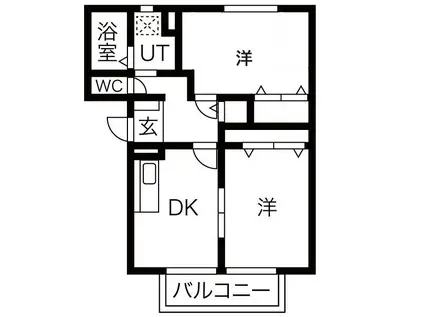 グリーンハイツA・B棟(2LDK/2階)の間取り写真