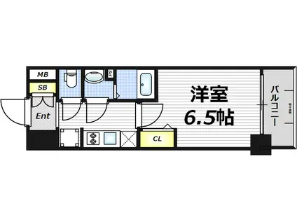 スワンズシティ新大阪ヴィーヴォ(1K/11階)の間取り写真