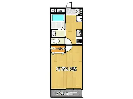 SAKASU HIROO(1K/1階)の間取り写真