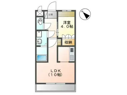 アイリスMAKISE(1LDK/2階)の間取り写真