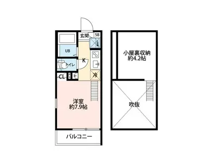 グランクオール蕨南町(ワンルーム/3階)の間取り写真