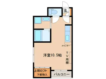 れいわん船岡(ワンルーム/1階)の間取り写真