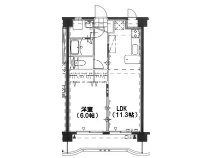 コンフォール大橋(1LDK/4階)の間取り写真