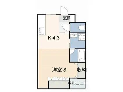 ピュアビル(1K/5階)の間取り写真