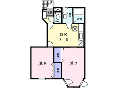 ブリッサ(2DK/1階)の間取り写真