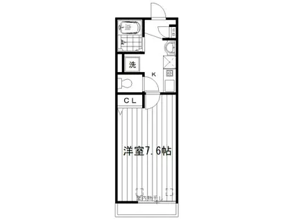 マハロハイム(1K/2階)の間取り写真