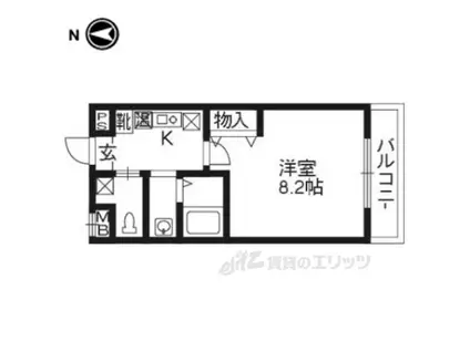 コーポ伊藤(1K/2階)の間取り写真