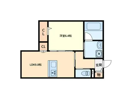 尼崎市塚口本町1丁目ヘーベルメゾン(1LDK/1階)の間取り写真