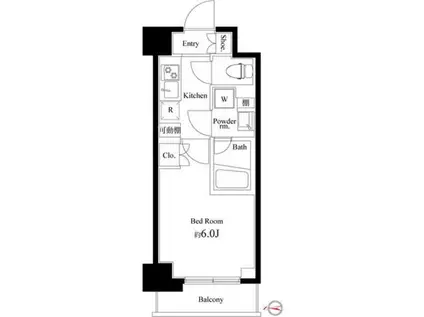 ハーモニーレジデンス武蔵小杉002(1K/4階)の間取り写真