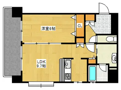 フォーセゾン出汐(1LDK/5階)の間取り写真