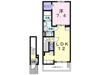 クレールIII(1LDK/2階)の間取り写真