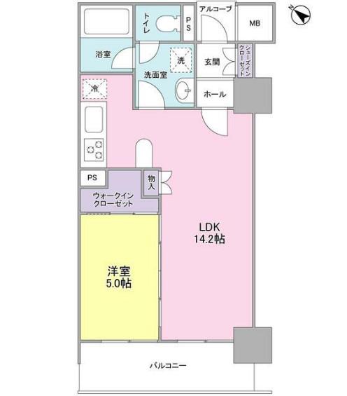 LASANTE五反田(1LDK/15階)の間取り写真