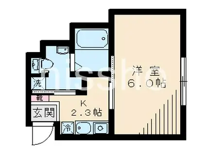 LOTUSひばりヶ丘(1K/1階)の間取り写真