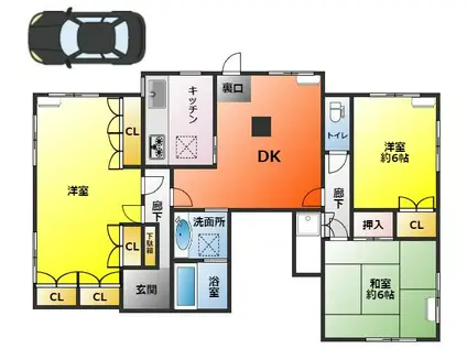 ロジュマンホリエ(3DK/1階)の間取り写真