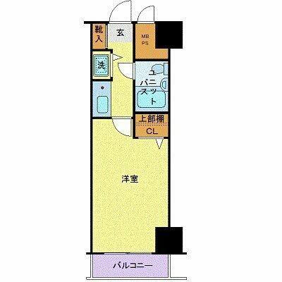 ルイシャトレ恵比寿(1K/7階)の間取り写真