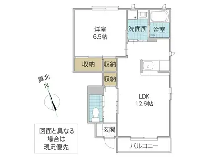 シャーメゾンISHIKAWA(1LDK/1階)の間取り写真
