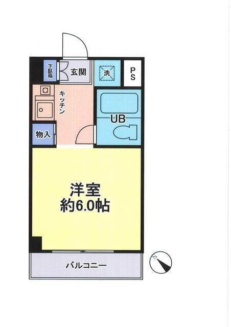 スカイコート西川口第7(ワンルーム/6階)の間取り写真