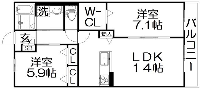 SCHWARZ SCHLOSS(2LDK/3階)の間取り写真