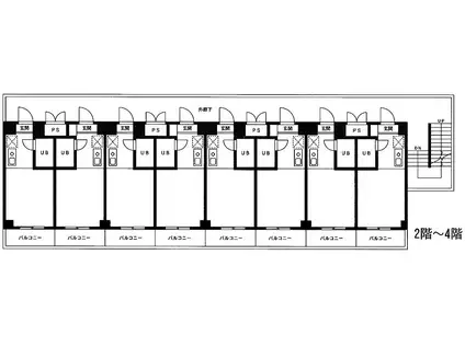 ウェルストーンIII(1K/4階)の間取り写真