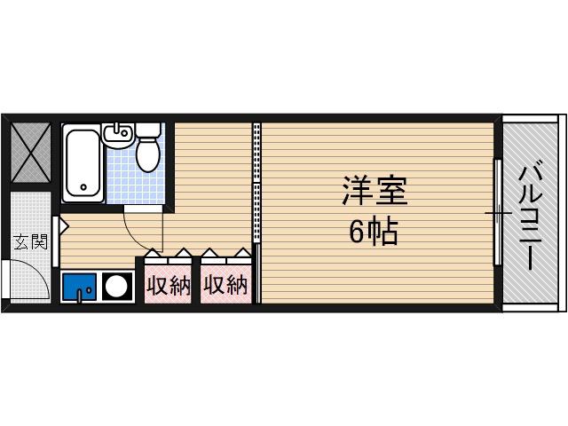 レナジア南摂津(1K/4階)の間取り写真