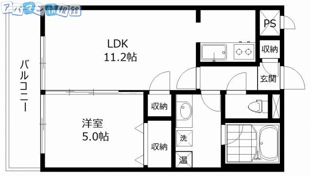 レガーロ旭町(2LDK/3階)の間取り写真