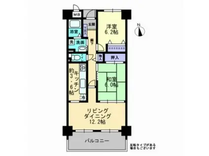 サーパス藤原西町(2LDK/3階)の間取り写真