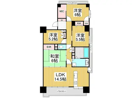 サーパス深志 504(4LDK/5階)の間取り写真
