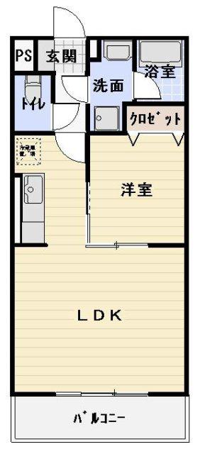 コンコード(1LDK/1階)の間取り写真