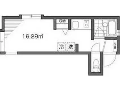 グランエッグス東新宿(ワンルーム/1階)の間取り写真