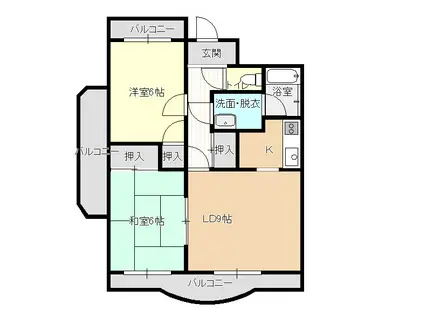 マーベラス2000(2LDK/6階)の間取り写真
