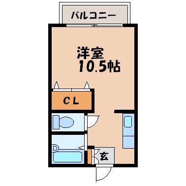 ハニ-コーム(1K/1階)の間取り写真