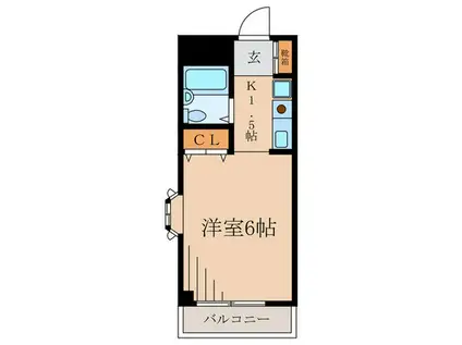 ハレアラニ(1K/2階)の間取り写真