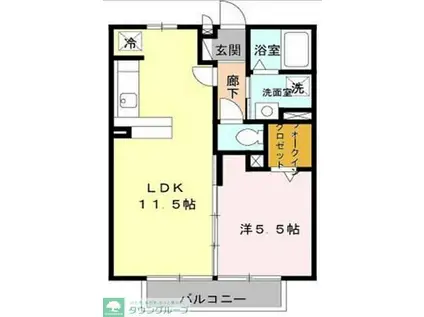 エバーグリーンガーデン(1LDK/1階)の間取り写真