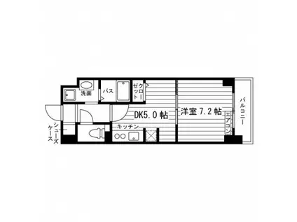 プロスペリテ(1DK/2階)の間取り写真