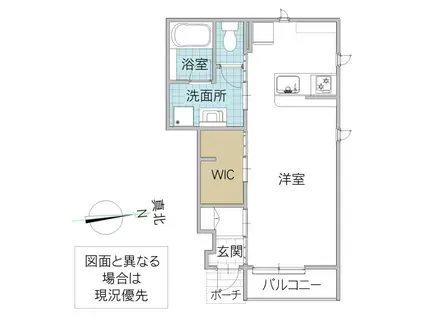 レーガベーネ市毛 II B棟(ワンルーム/1階)の間取り写真