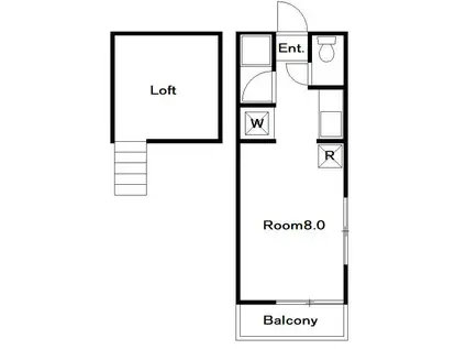 ロードハイツM(ワンルーム/1階)の間取り写真