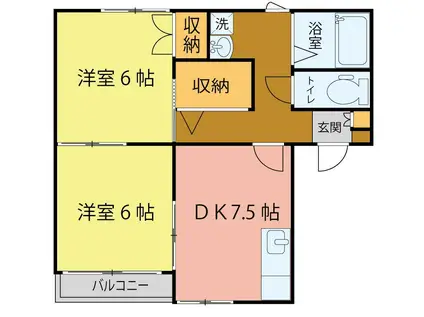 フローレンス上杉(2DK/1階)の間取り写真