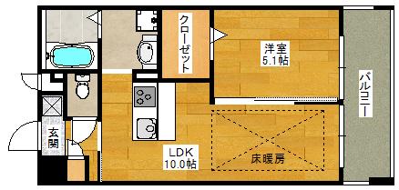 第21関根マンション(1LDK/5階)の間取り写真