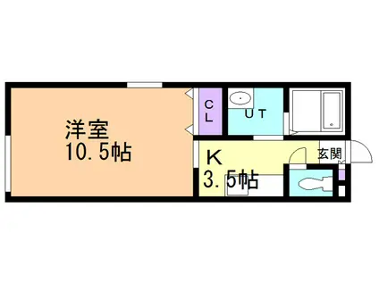 シャンブレット中島III(1K/2階)の間取り写真