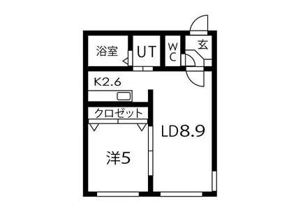 イーシティ山鼻(1LDK/4階)の間取り写真