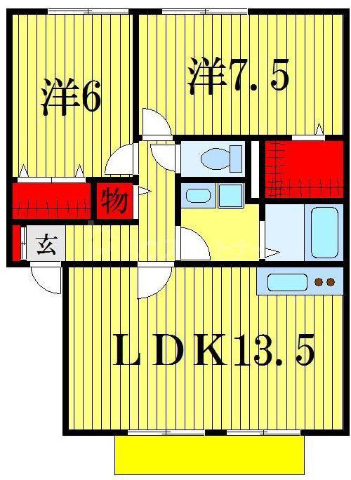 モア・コンフォート(2LDK/2階)の間取り写真