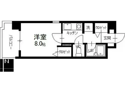 佐藤マンション(1K/3階)の間取り写真