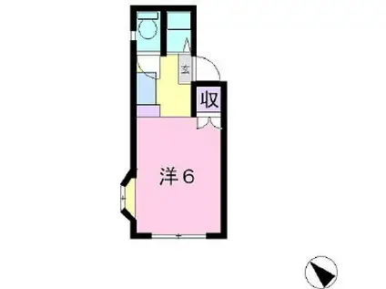 コーポ・スコラ(ワンルーム/2階)の間取り写真